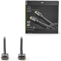 Nedis Καλώδιο HDMI 2.0 Braided HDMI Male to HDMI Male 10m Metal Grey