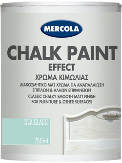 Mercola Chalk Paint Effect Χρώμα Κιμωλίας Γυαλί Θάλασσας Sea Glass 750ml