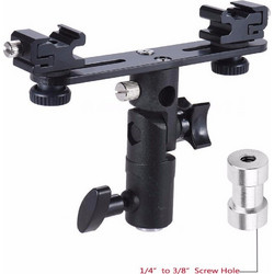 AccPro Dual Hot Shoe Flash Bracket and Umbrella Holder