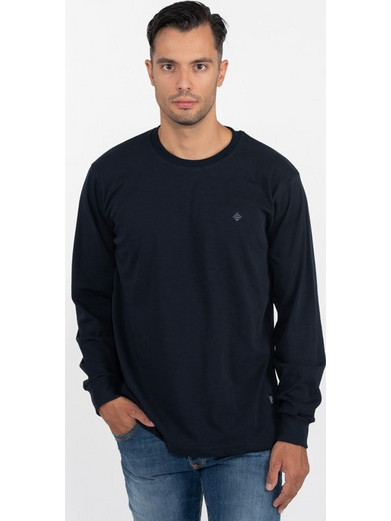 EVERBEST Ανδρική Μπλούζα Μακρυμάνικη Μονόχρωμη Plus Size 2310081-3 ΜΠΛΕ ΜΠΛΕ