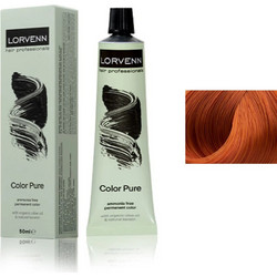 Lorvenn Color Pure 8.45 Ξανθό Ανοιχτό Χάλκινο Ακαζού Μόνιμη Βαφή Μαλλιών Χωρίς Αμμωνία 70ml