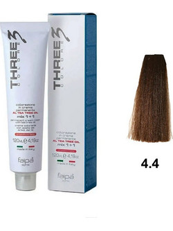 Faipa Three Color 4.4 Καστανοχάλκινο Μόνιμη Βαφή Μαλλιών 120ml