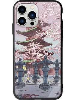 Θήκη Ukiyo-e - Cherry Blossom iPhone 14 Pro Groove TPU (Tempered Glass και TPU)