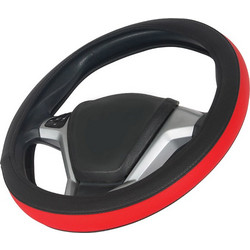 Κάλυμμα Τιμονιού Αυτοκινήτου Otom Easy-Fit Δερματίνη Μαύρο - Κόκκινο Medium 37-39cm F-56
