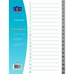 ΔΙΑΧΩΡΙΣΤΙΚΑ EX-OFFICE 1-20 PP Α4 ΓΚΡΙ