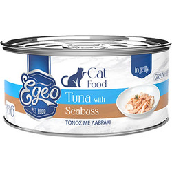Egeo Pet Food Adult Grain Free with Tuna & Seabass in Jelly 85gr