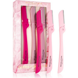 Revolution Dermaplaning Set αφαίρεση τρίχας από το πρόσωπο και λαιμό 3 τμχ