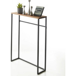 Yamazaki Κονσόλα Μεταλλική Μαύρη/Καρυδί Tower 60x18,5x80,5