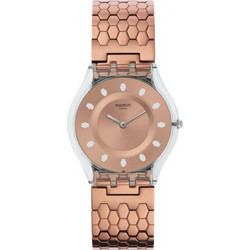 Swatch Γυναικείο Ρολόι με Ροζ Χρυσό Μεταλλικό Μπρασελέ SFE100GA
