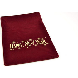 Πουγκί βελούδο μπορντώ με εκτύπωση Happy new year 20-40 cm X 30-50 cm