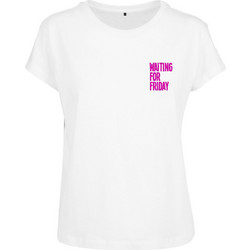 Ladies Waiting For Friday Box Tee white/pink