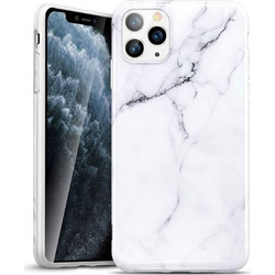 Θήκη iPhone 11 Pro Max Slim Fit TPU Case Σιλικόνης Marble -White