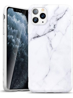 Θήκη iPhone 11 Pro Max Slim Fit TPU Case Σιλικόνης Marble -White