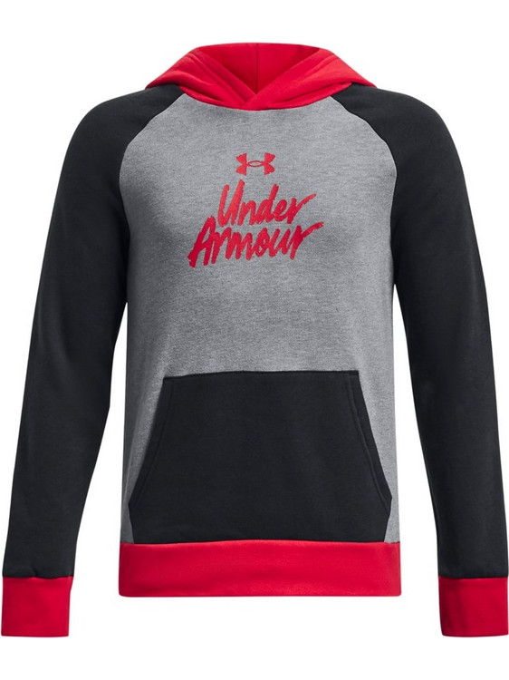 Under Armour Rival Παιδικό Φούτερ με Κουκούλα Γκρι 1379795-001