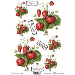 Ριζόχαρτο strawberries 21x29εκ. (ITD-R126) (ΠΑΚ3)