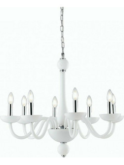 Luce Πολυέλαιος 8xE14 με Κεράκια Λευκός I-ALFIERE/8 BCO 8031414863785