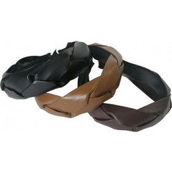RO Accessories Στέκα Μαλλιών Δερματίνη Καφέ 14-0283
