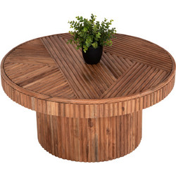 HomeMarkt Τραπεζάκι Σαλονιού Στρογγυλό Ξύλινο Ranne HM9694