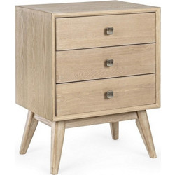 Bizzotto Alannis Κομοδίνο Ξύλινο Μπεζ 48x35x66
