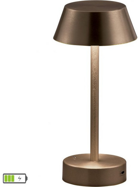 Viokef 4243702 Πορτατίφ Αφής LED με Μπαταρία Καφέ Φ13xΥ30cm