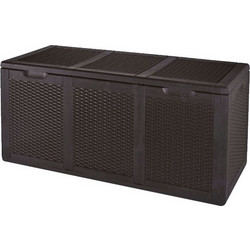 Gensini Πλαστικό Μπαούλο Αποθήκευσης Rattan Style 270lt Dark Brown 51x118.5x44.5cm