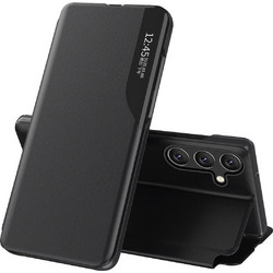 Eco Leather View Case cover for Samsung Galaxy A24 4G with a flip stand black