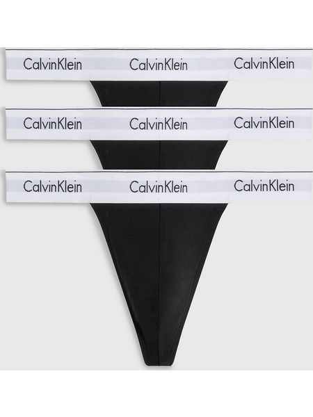 CALVIN KLEIN Modern Cotton 3 Pack Thongs - Black...