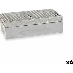 Jewelry box Silver Ceramic 10,2 x 6,3 x 20,5 cm (6 Units)
