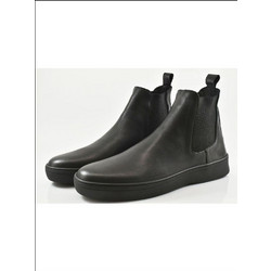 Boss Shoes Ανδρικά Chelsea Μποτάκια Δερμάτινα Ανθρακί X7255