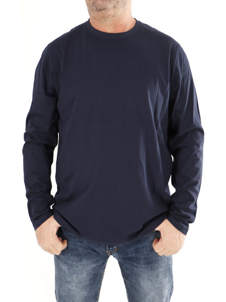 Ανδρική Μπλούζα Μακρυμάνικη COTTON POINT Plus Size (Ανοιξιάτικο) BLUE NAVY CP-1109-2