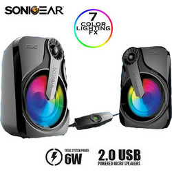 SonicGear Titan 2 Ηχεία Υπολογιστή 2.0 6W με RGB Φωτισμό Black