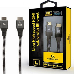 Cablexpert Καλώδιο HDMI 2.1 Braided HDMI Male to HDMI Male 1m Black CCB-HDMI8K-1M