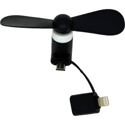 Micro USB Mini Fan Ancus Μαύρο με επιπλέον Κονέκτορα Lightning