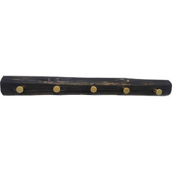 Κρεμάστρα ξύλινη μαύρη 5 θέσεων 65x7x7cm Espiel REF118