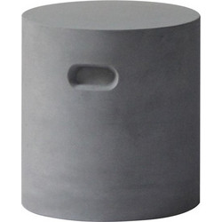 CONCRETE Cylinder Σκαμπό Κήπου - Βεράντας, Cement Grey Φ 37cm H.40cm Woodwell 21747 Ε6204