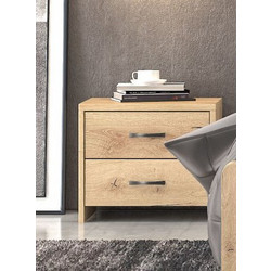 POL04 Κομοδίνο με 2 συρτάρια 50x35x44εκ. Μελί