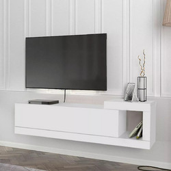 Megapap Έπιπλο Τηλεόρασης Ξύλινο Λευκό Μ150xΠ29.6xΥ38.6cm Volare GP042-0187,2