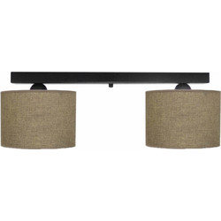 Heronia Lighting ΗΚ-06 Κρεμαστό Φωτιστικό Οροφής Ράγα Δίφωτο E27 Καφέ Φ20cm 14-0161