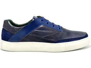 Sneakers Ανδρικά παπούτσια δερμάτινα μπλε