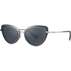 Bolon BL7081 A11 Γυναικεία Γυαλιά Ηλίου Cat Eye Μεταλλικά Ασημί με Μαύρο Polarized Φακό