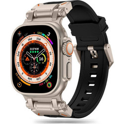 Tech-Protect Delta Pro Λουράκι Σιλικόνης Black / Titanium (Apple Watch 42 / 44 / 45 / 49mm)