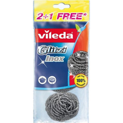 Vileda Glitzi Inox 2 + 1 Δώρο Σπιράλ Σύρμα Κουζίνας Για Τα Πιάτα 3 Τμχ