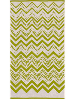 Lino Home Zigzage Πετσέτα Θαλάσσης Πράσινη 86x160cm