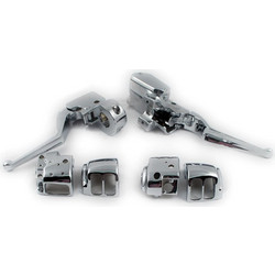 Handlebar control kit chrome 9/16 inch bore