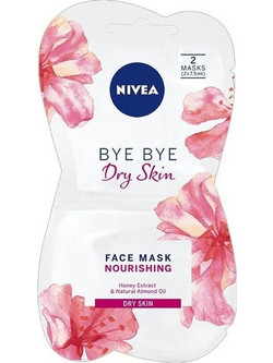 Nivea Bye Bye Dry Skin Κρεμώδης Μάσκα Προσώπου για Ενυδάτωση με Μέλι 2x7.5ml