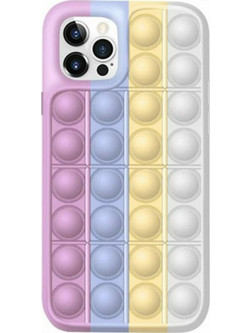 Θήκη Pop It Πλάτης Σιλικόνης για iPhone 11 Pro Ροζ Γαλάζιο Κιτρίνο Λευκό