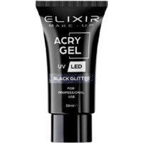 Elixir 715 Black Glitter Acrygel 30ml