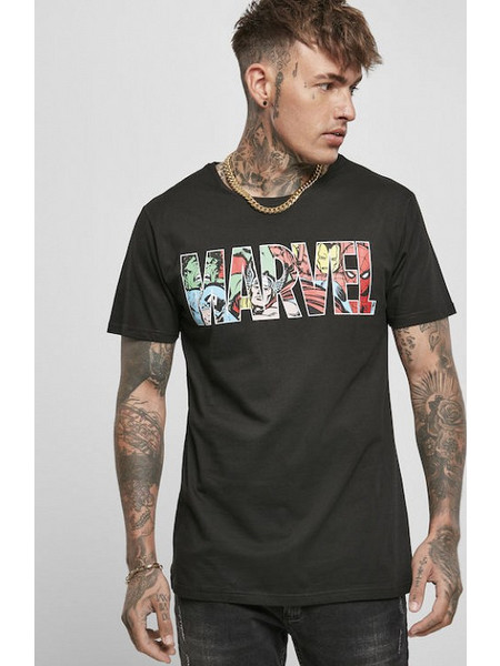Merchcode Marvel Logo Character mc591 T-shirt ΜΑΥΡΟ