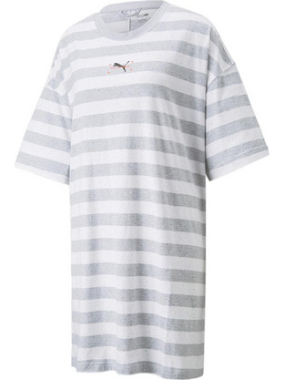 Puma Stripe Tee Mini Αθλητικό Φόρεμα Λευκό 533962-65