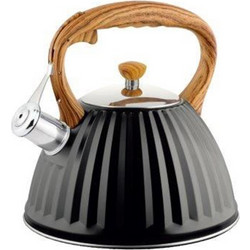 Promis Ανοξείδωτος Βραστήρας Wooden Handle Kettle Antonio 3L - Μαύρο (TMC25D)
